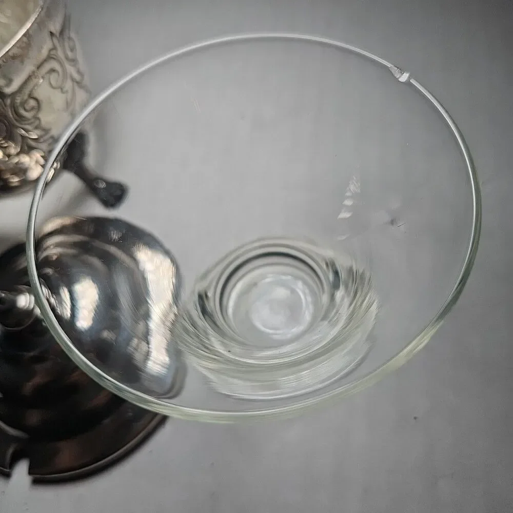 American Victorian Silverplated Jam Sugar Bowl Glass Insert Missing Spoon
